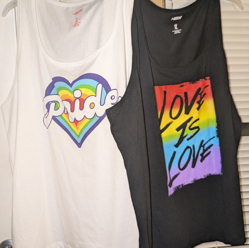 Lot Of two Woman's Pride And Love Tank Tops Sz. Xl